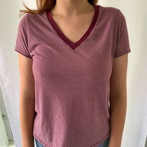 Red and white striped tee